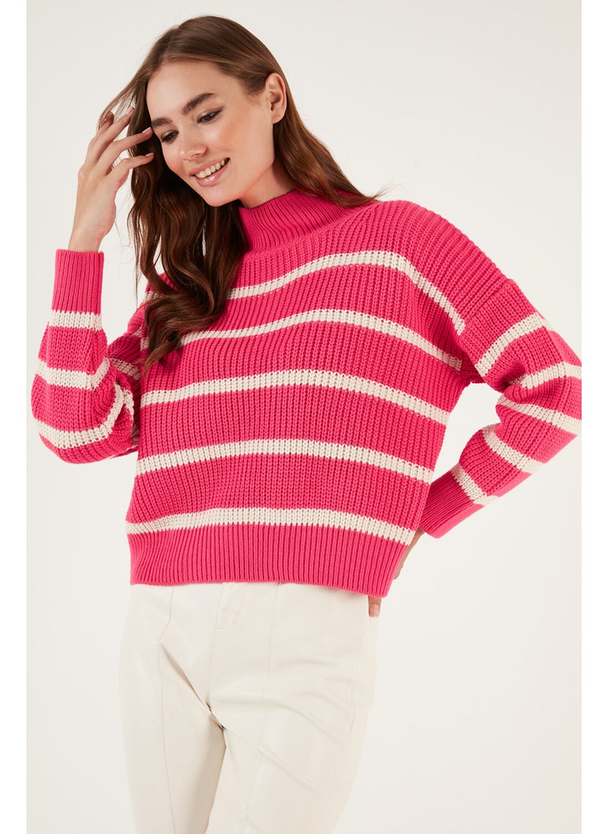 Striped Stand Collar Winter Sweater Women's Sweater 4616118