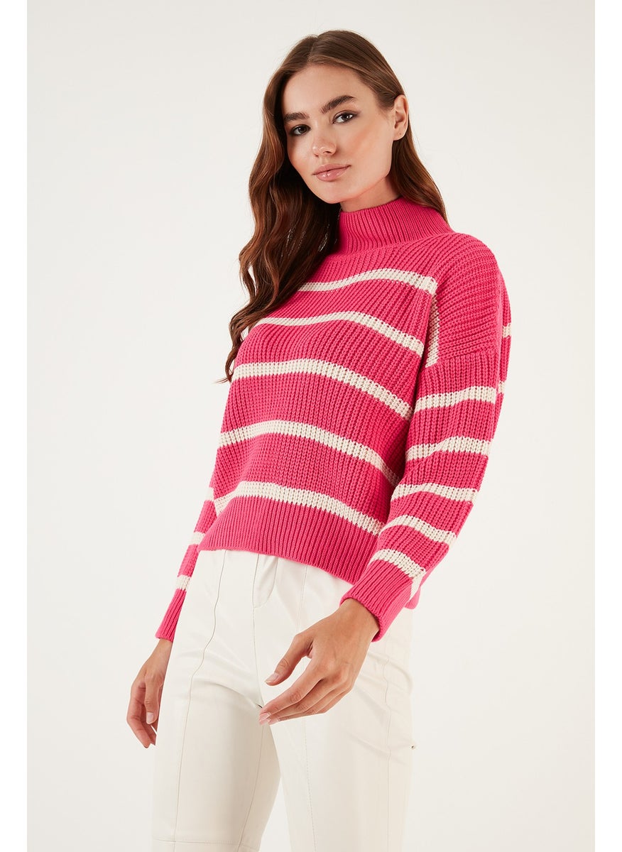 Striped Stand Collar Winter Sweater Women's Sweater 4616118