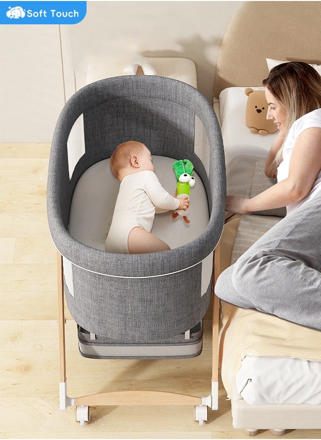 Foldable Baby Crib Multifunctional Baby Cradle Infant Bed for 0-3 Years