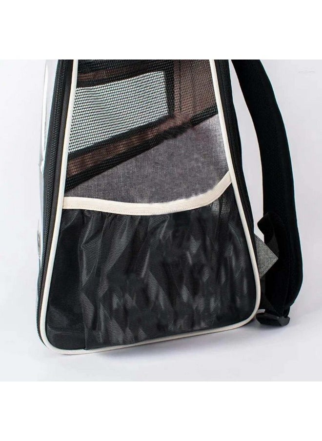 Cat Carriers Oxford Carrier Ventilation Outdoor Travel Extra Space Universal Window Backpack Panoramic Suitcase (Grey)