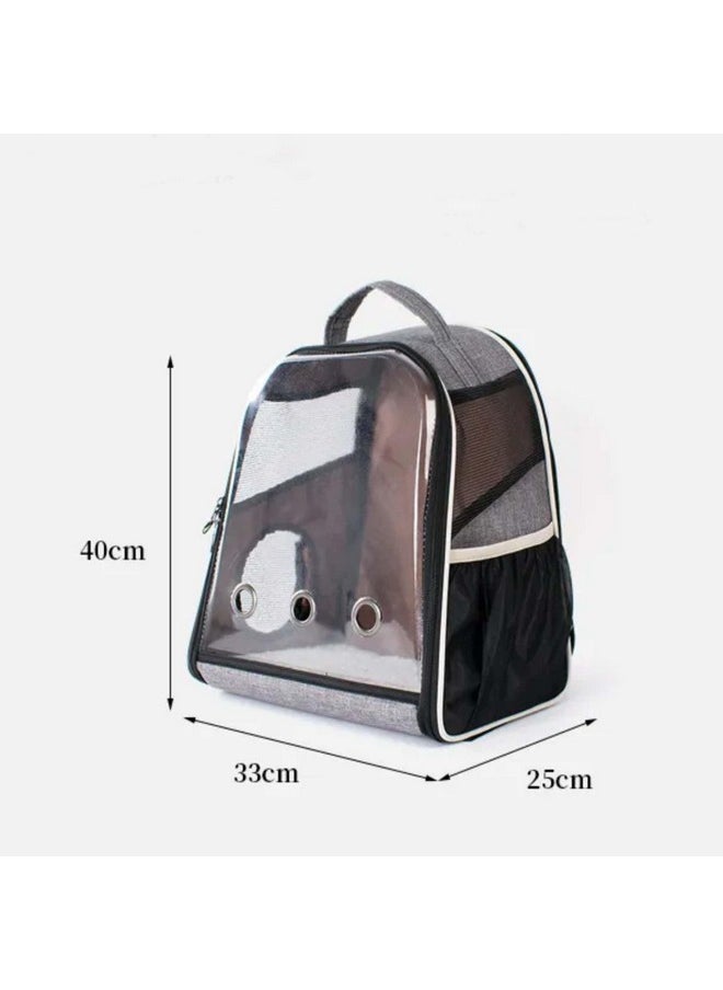 Cat Carriers Oxford Carrier Ventilation Outdoor Travel Extra Space Universal Window Backpack Panoramic Suitcase (Grey)