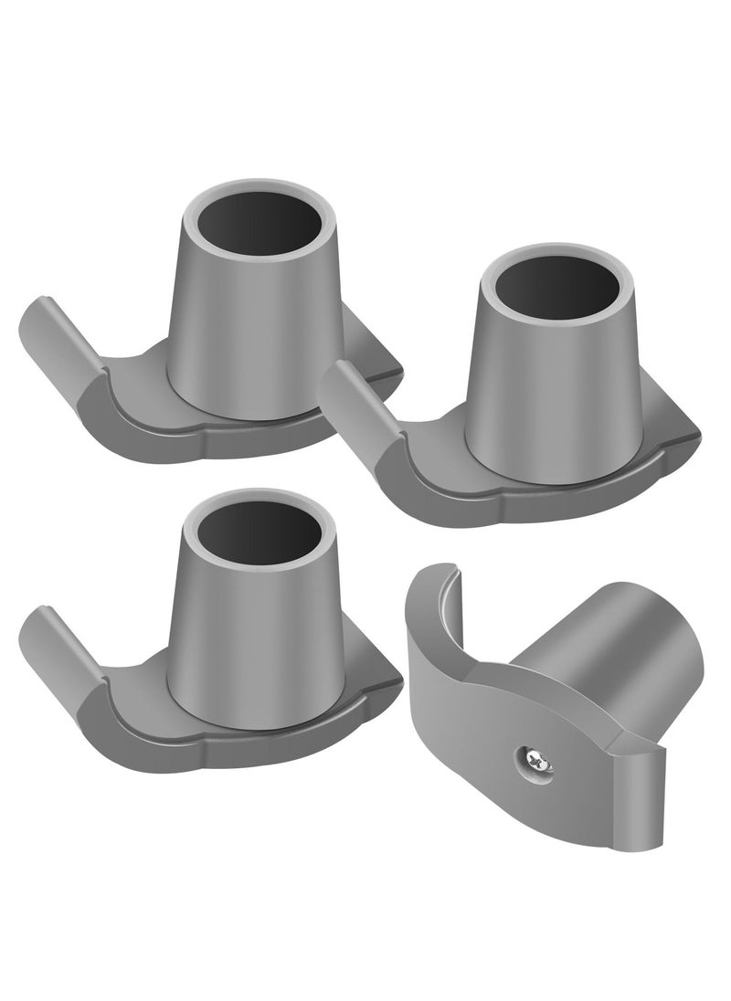 Glide Walkers Skis, Universal Fit Feet Glides Replacement for 1-1/8 Inch Tubes, Walker Accessories, Made of High Quality PVC+PP Material, Easy To Install & Remove, Indoor/Outdoor Use (4 Pack, Gray)