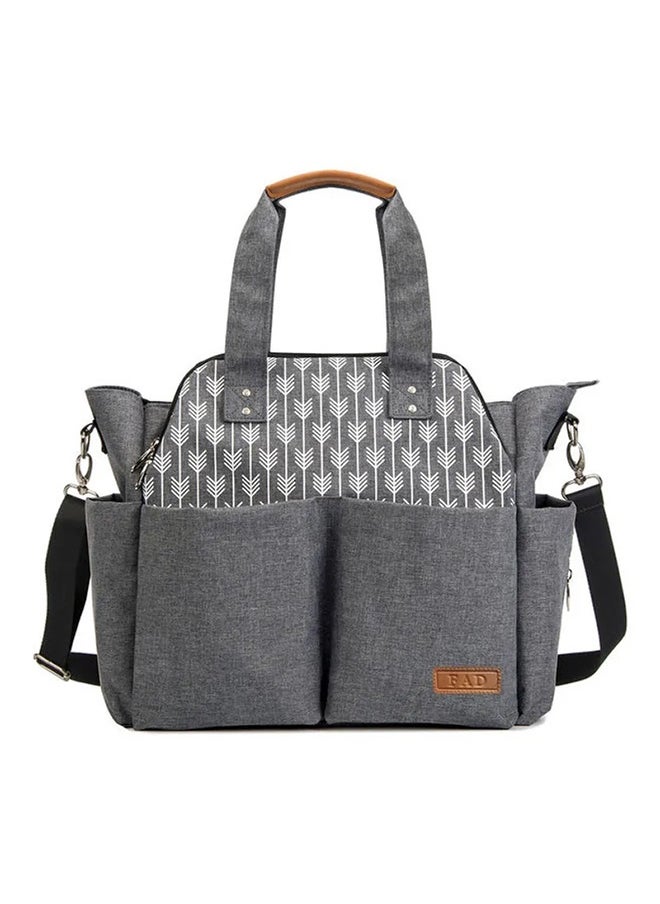 Polyester Multifunctional Waterproof Mother Baby Diaper Bag, Grey