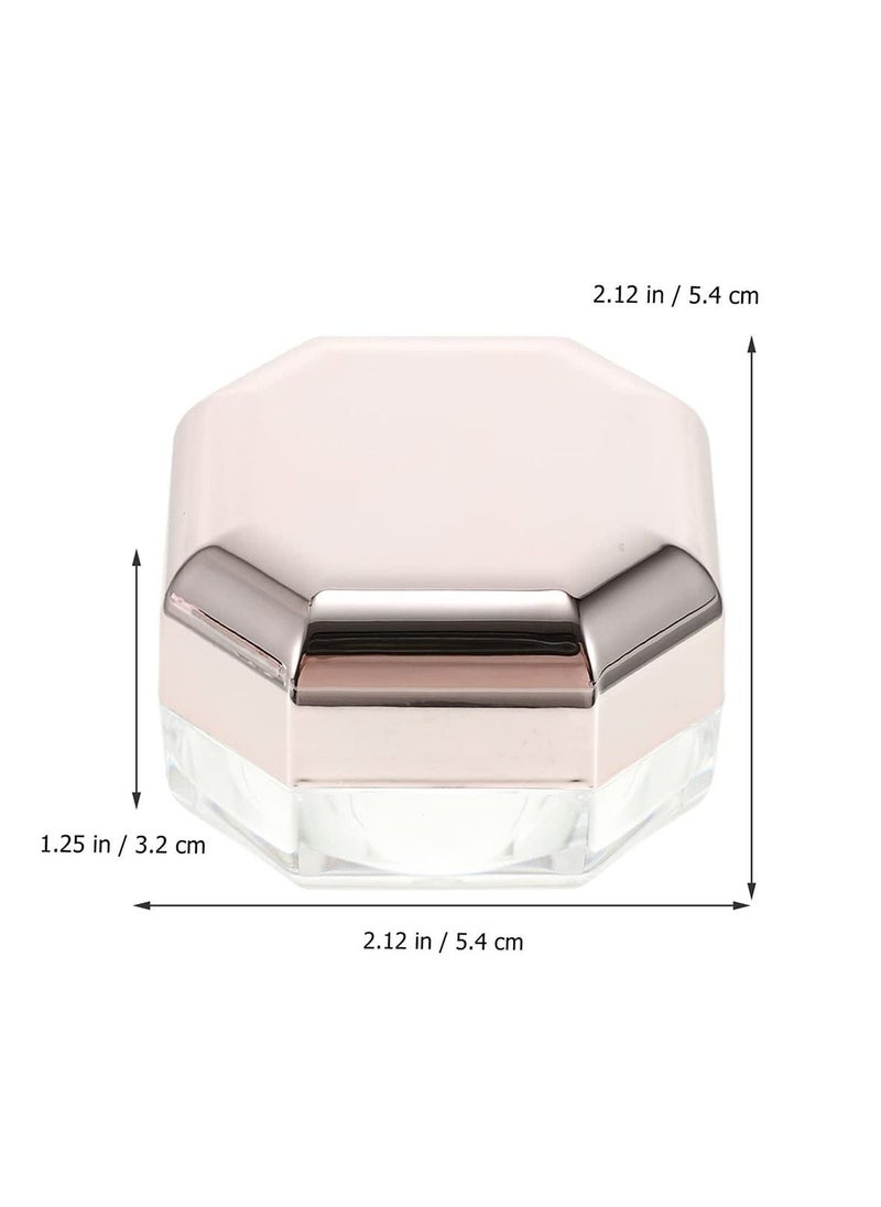 Loose Powder Container, Empty Reusable Plastic DIY Makeup Powder Case, Baby Powder Container Small Octagonal Box with Net Sifter and Lid, for Home and Travel 4pcs