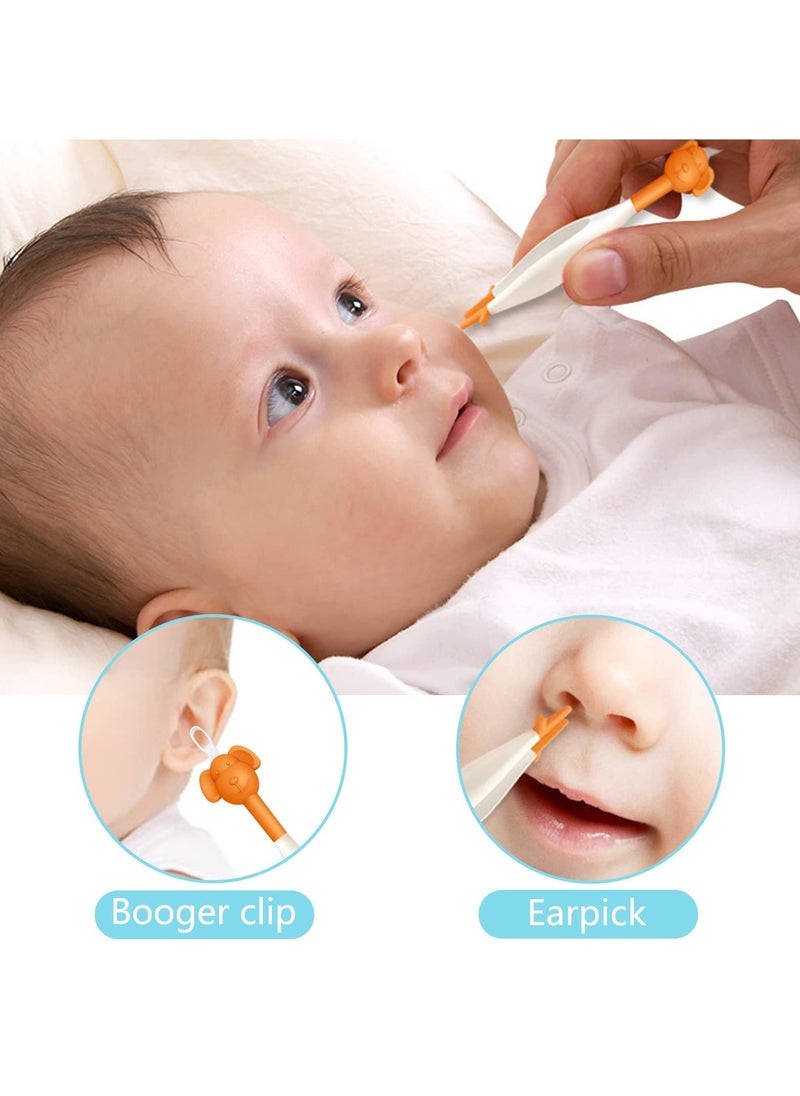 Baby Nose and Ear Cleaner, Soft Flexible Rubber Nasal Booger Picker for Newborns and Infants, Dual Earwax and Snot Removal Tools, Essential Baby Care Products