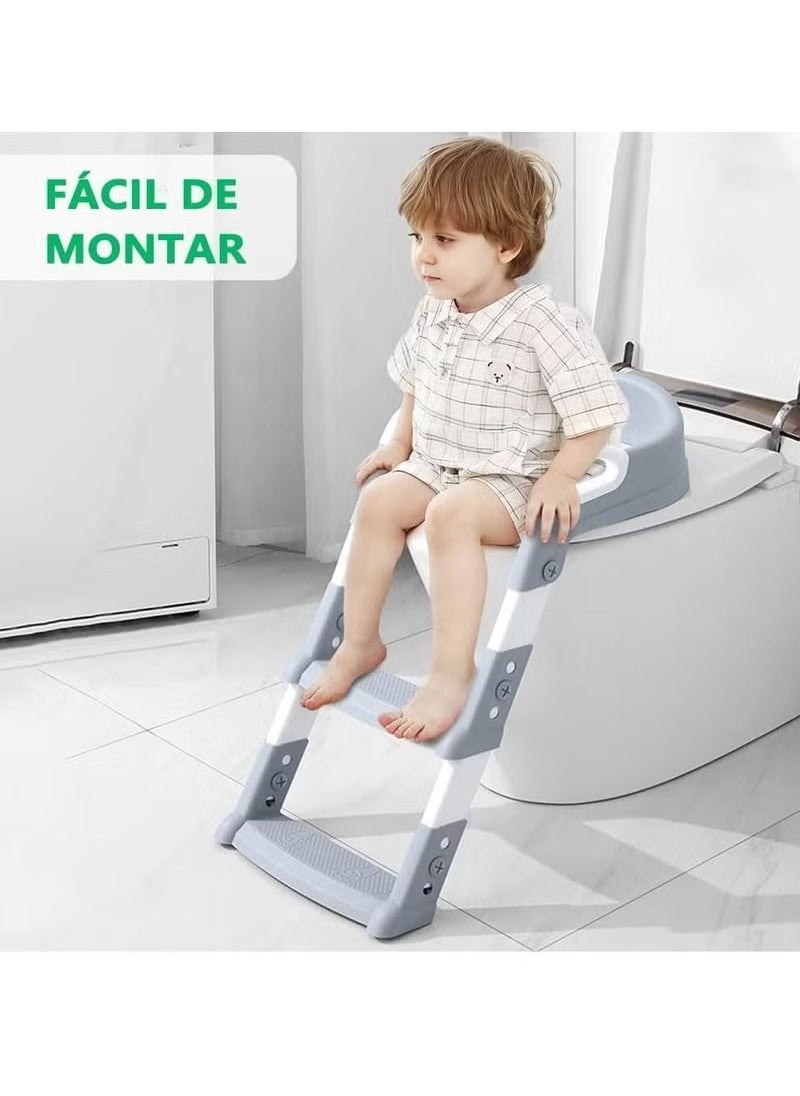 Children's bathroom training chair, children's bathroom adapter with anti slip and foldable stairs