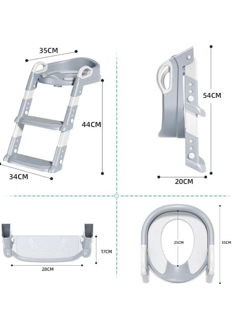 Children's bathroom training chair, children's bathroom adapter with anti slip and foldable stairs