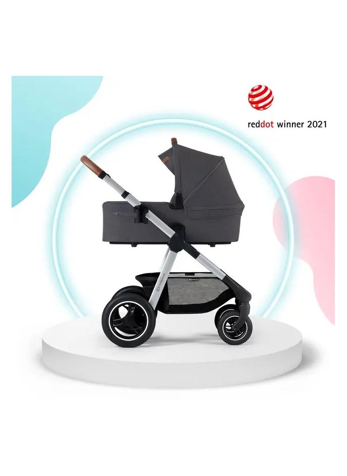 Kinderkraft -Everyday 2-in-1 Travel System - Dark Grey, Silver Frame