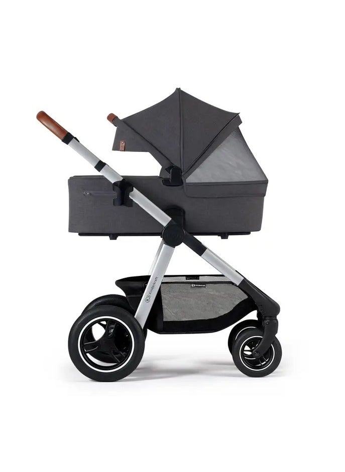 Kinderkraft -Everyday 2-in-1 Travel System - Dark Grey, Silver Frame