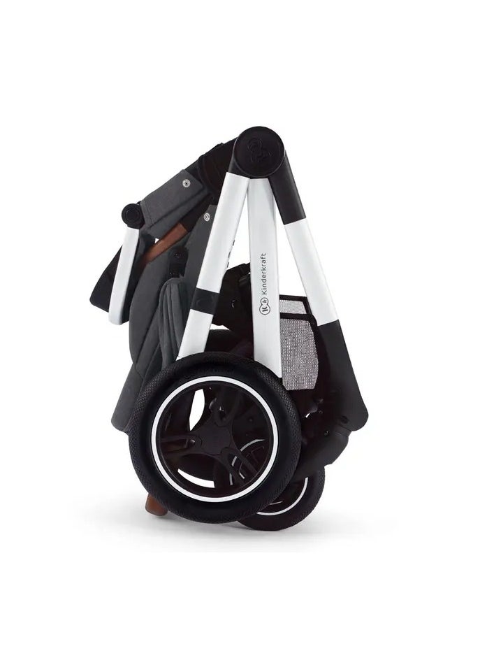 Kinderkraft -Everyday 2-in-1 Travel System - Dark Grey, Silver Frame