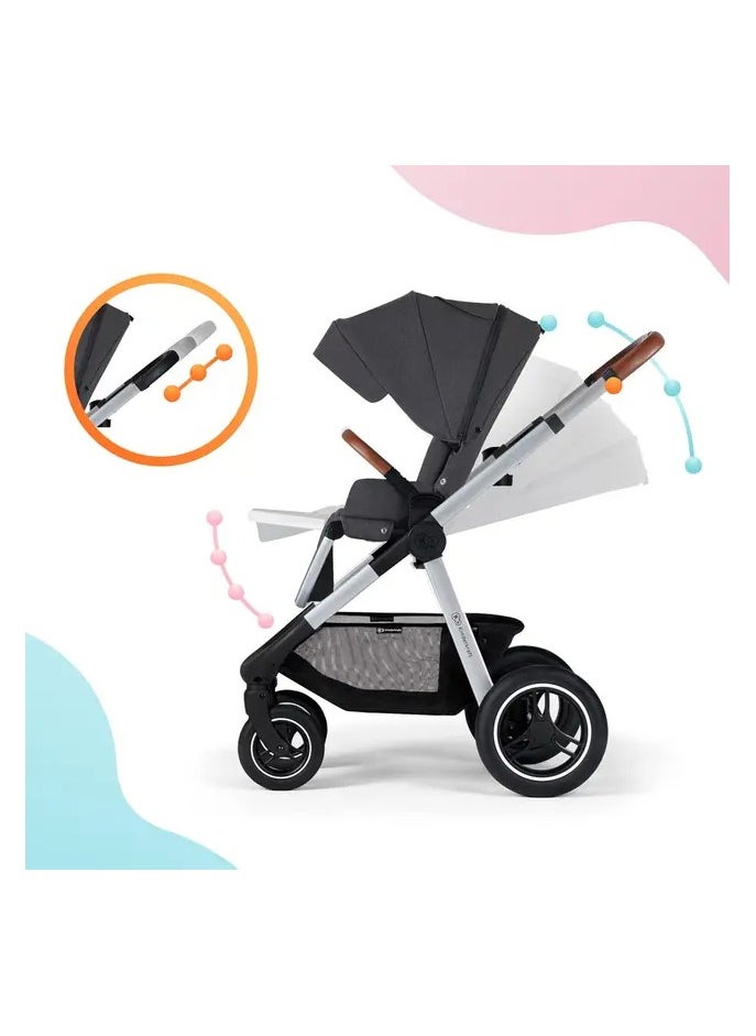 Kinderkraft -Everyday 2-in-1 Travel System - Dark Grey, Silver Frame