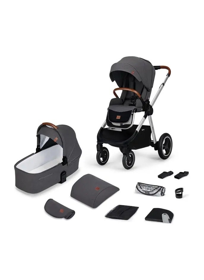 Kinderkraft -Everyday 2-in-1 Travel System - Dark Grey, Silver Frame