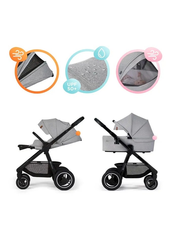 Kinderkraft -Everyday 2-in-1 Travel System - Dark Grey, Silver Frame