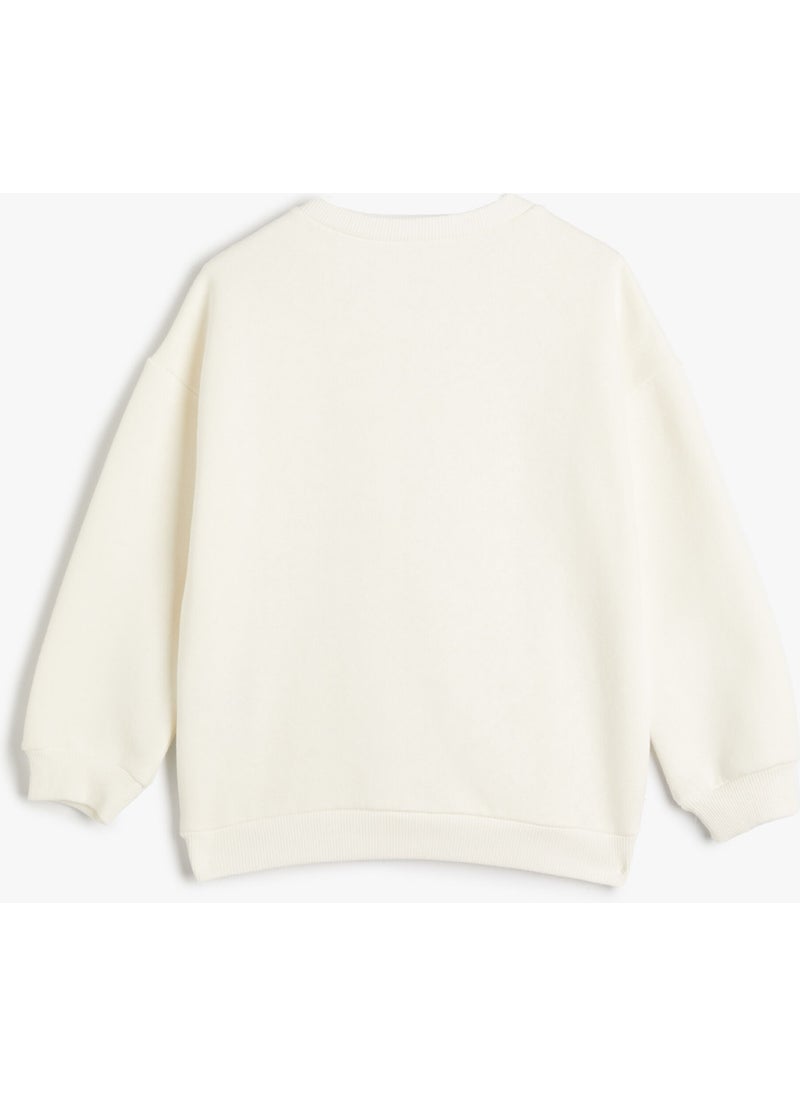 Basic Sweat Crew Neck Long Sleeve Ribbon Detailed Ribbon