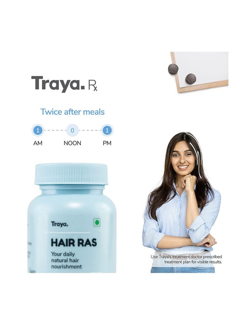 Traya Hair Ras Tablets for Women & Men, Ayurvedic Hair Vitamin Tablets for Hair Fall Control and Growth, Contains Ashwagandha, Bhringraj, Shatavari (120 Tablets)