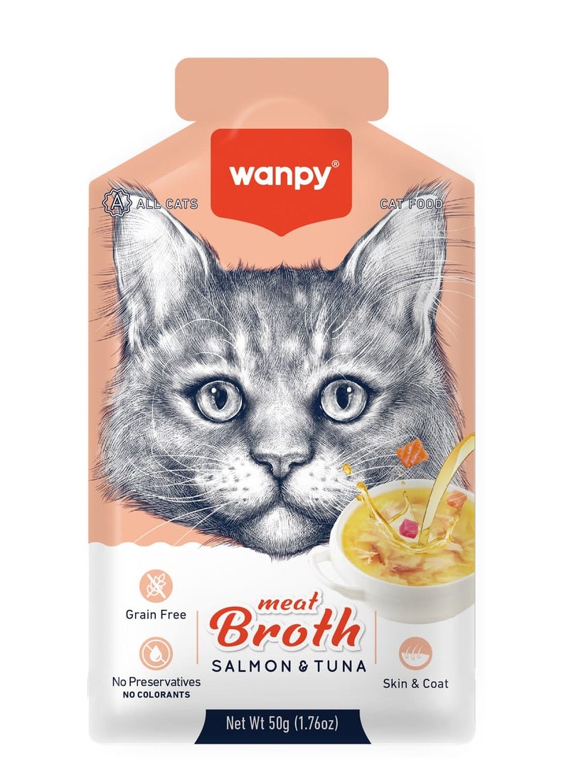 wanpy Meat Broth Salmon & Tuna for Cats (50gm) x 12pcs