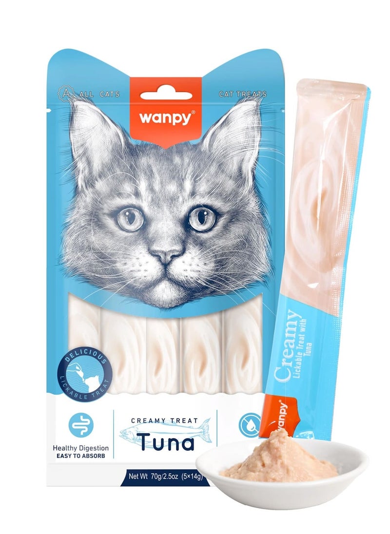 Wanpy Creamy Lickable Cat Treats Tuna (14gx5) 1Box 12pcs