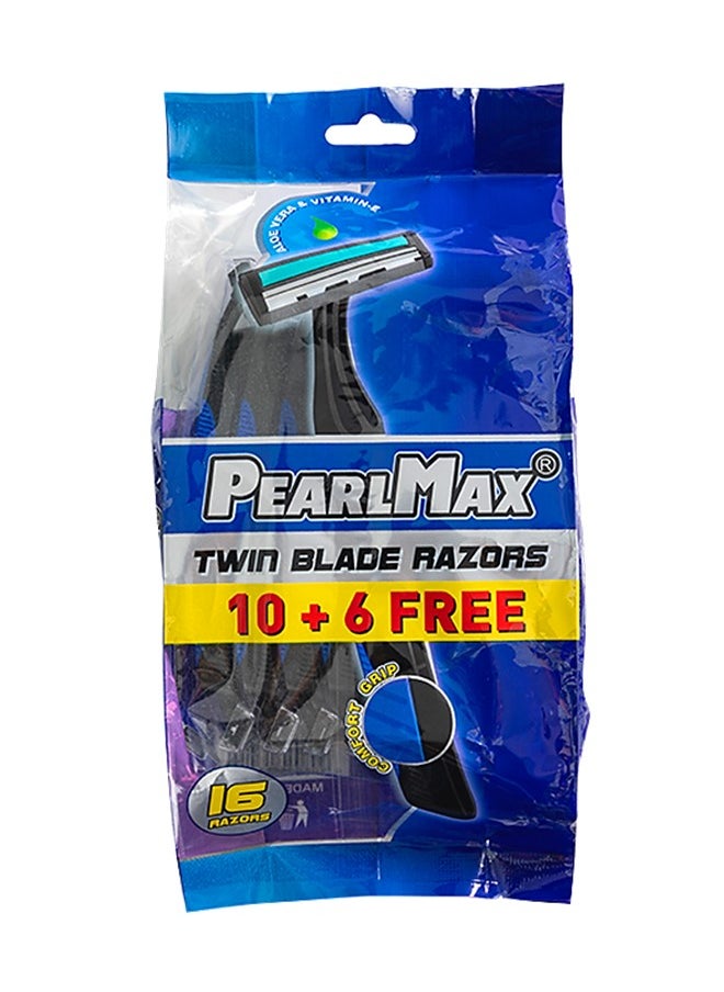 Pack of 2 PearlMax Twin Blade Razors Smooth Shave with Aloe Vera Disposable Razors for Comfort and Precision Shaving 32 Pieces