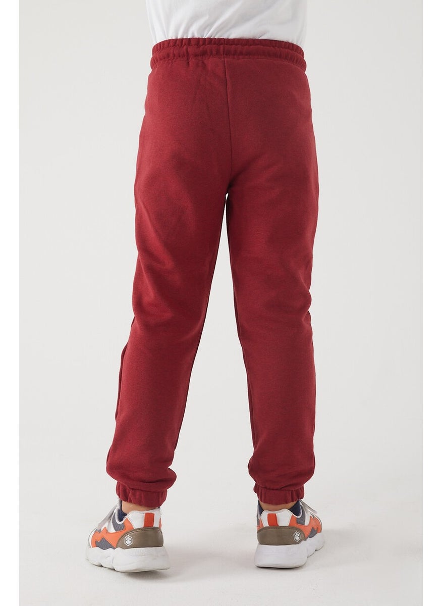 Girls' 3 Thread Pocket Printed Sweatpants with Elastic Waist and Legs