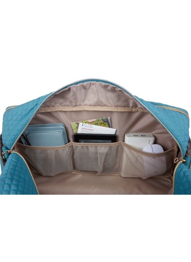 BAGSMART Teal Weekender Overnight Bag Large Carry-on Bag With Shoe Bag
