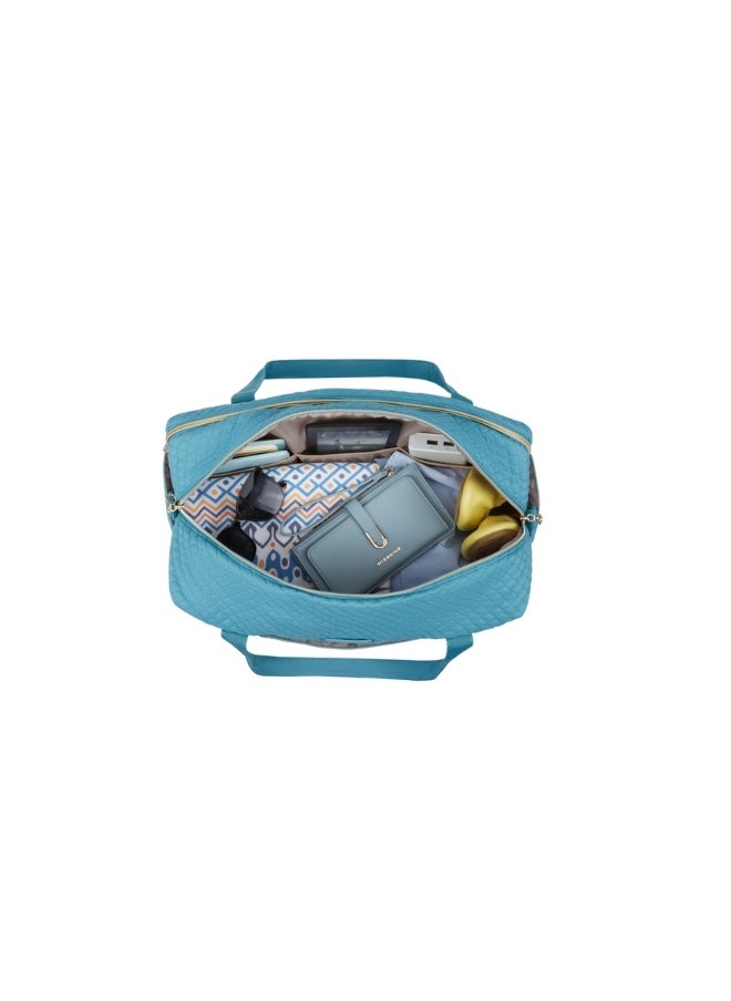 BAGSMART Teal Weekender Overnight Bag Large Carry-on Bag With Shoe Bag