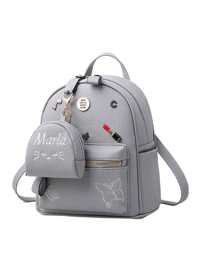 Lipstick Pendant Backpack Grey