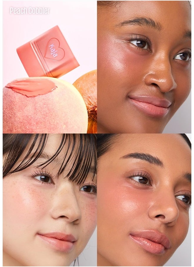 Dewy Bar - Creamy Multi-Stick Blusher & Lip Balm, Korean Cream Blush Stick for Cheeks and Lips, 45% Moisturizing Oil, Apple Extract, Vitamin-Hyaluronic Acid Infused, 03 Peach Cobbler,10g