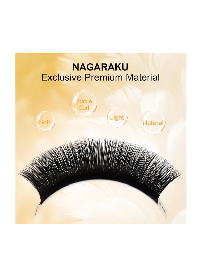 NAGARAKU Easy Fan Eyelash Extensions Volume Lash 0.07 C curl 8-15mm Mix Tray Rapid Blooming Faux Mink Cluster For Beginners Soft Professional Lash Supplies