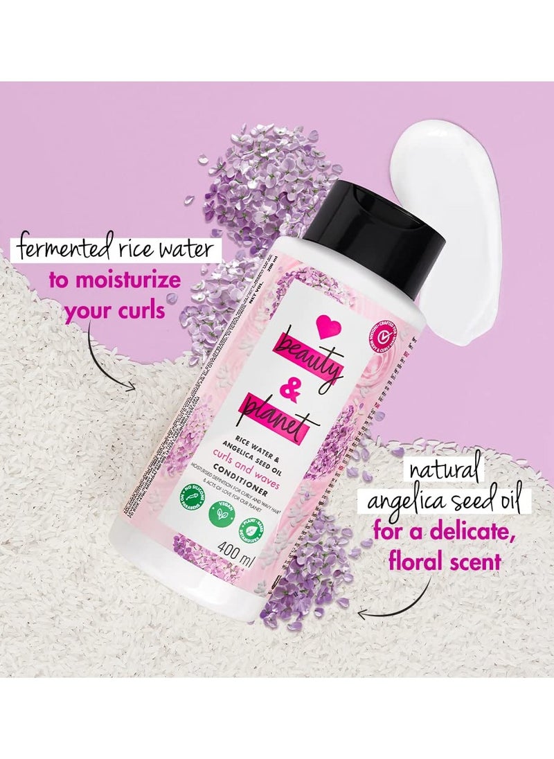 Rice Water and Angelica Seed Oil Silicone-Free Curl and Waves Conditioner, No Parabens, 400ml