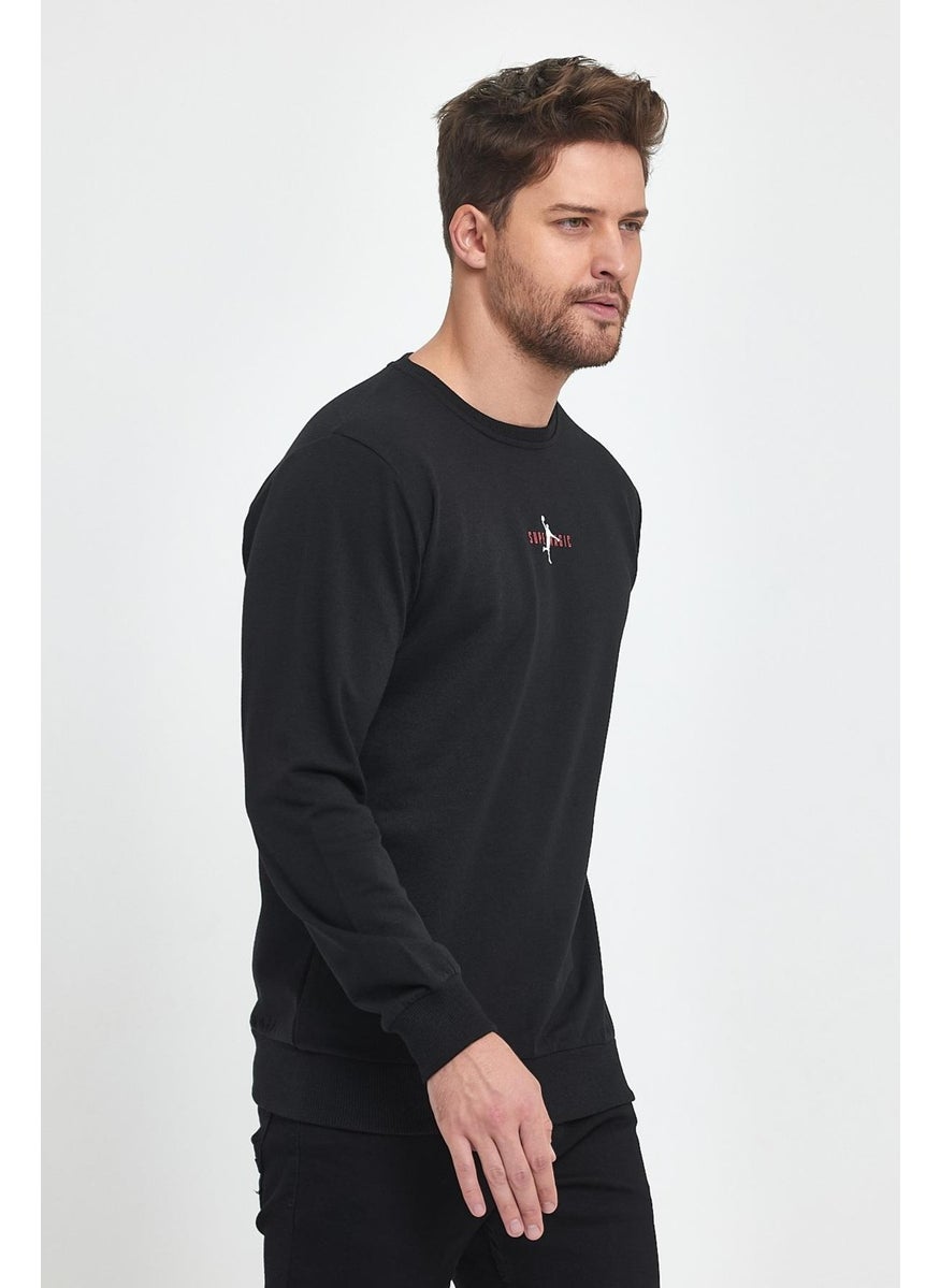 Black Men's Supermagic Chest Basic Sweatshirt