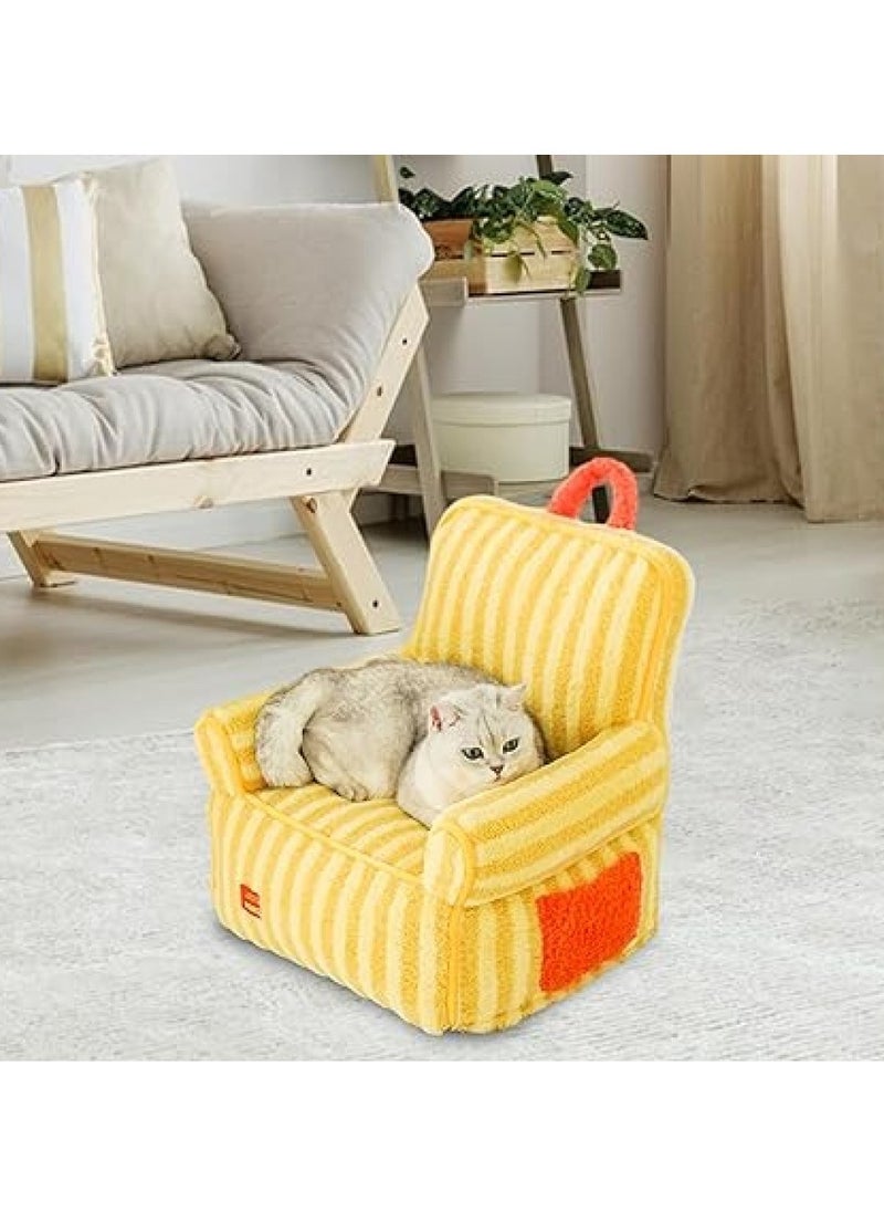 Cat Couch Bed Dog Sofa Cute Portable Cat Sleeping Bed Warm Nest Washable Dog Bed Non-slip Bottom Pet Bed Kennel Cat Dog Dog Rabbit Dog, Yellow