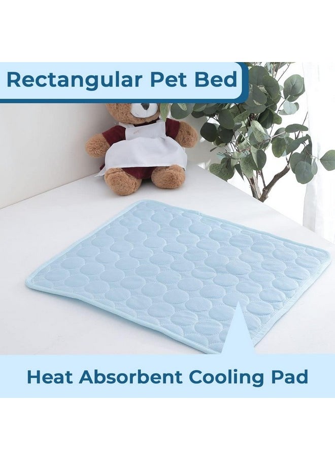 Rectangular Dog & Cat Bed|Premium Cool Ice Silk With Polyester With Bottom Mesh|Multi-Utility Self-Cooling Pad For Dog & Cat|Light-Weight & Durable Dog Bed|Zqcj001Lb-Xl|Light Blue