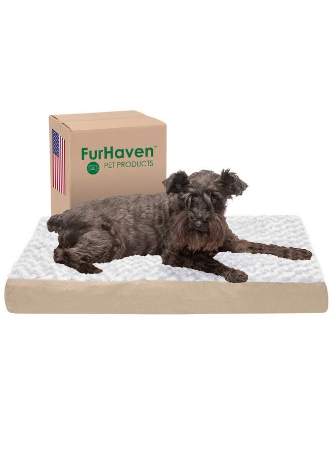 Pet Dog Bed | Deluxe Memory Foam Ultra Plush Mattress Pet Bed For Dogs & Cats, Cream, Medium