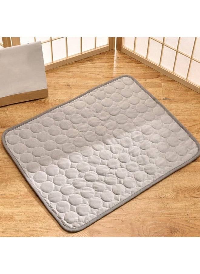 Rectangular Dog& Cat Bed|Premium Cool Ice Silk With Polyester With Bottom Mesh|Multi-Utility Self-Cooling Pad For Dog & Cat|Light-Weight & Durable Dog Bed|Zqcj001G-Xl|Grey