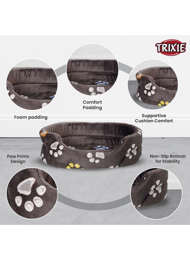 , Premium Donut Style Plush Dog Bed, Reversible Suitable For Extra Small Breeds During Winters, 85 × 75 Cm, Grey