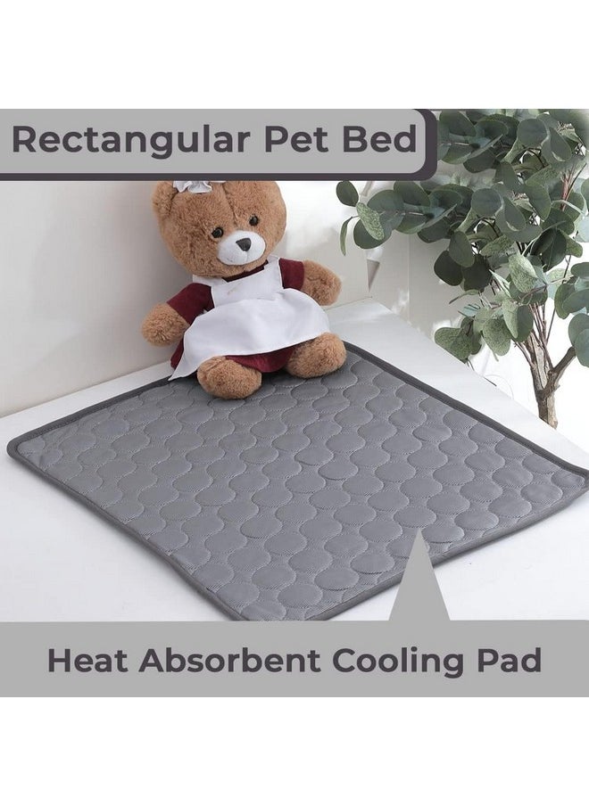 Rectangular Dog & Cat Bed|Premium Cool Ice Silk With Polyester With Bottom Mesh|Multi-Utility Self-Cooling Pad For Dog & Cat|Light-Weight & Durable Dog Bed|Zqcj001Dg-S|Dark Grey