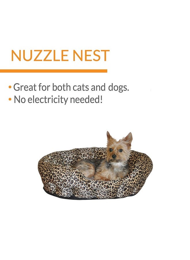 Luxurious Pet Products Self-Warming Bolster Bed Pet Bed Colour Leopard Print Size Medium