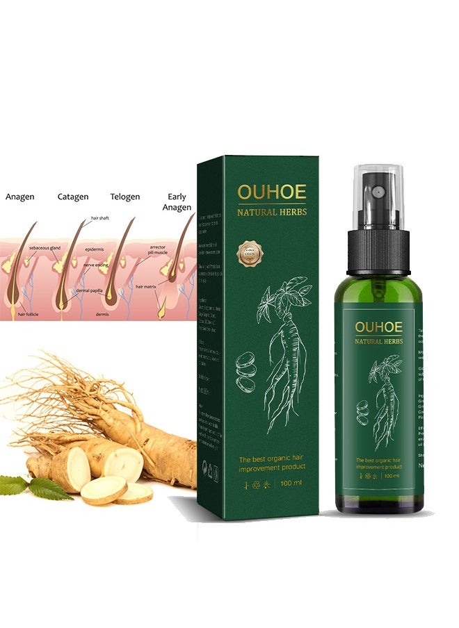 Ginseng Essence Moisturizing Hair Mist, Rapid Growth Hair Treatment 7 Day Hair Growth Serum Essence Oil Regrow, for Women & Men 100ML