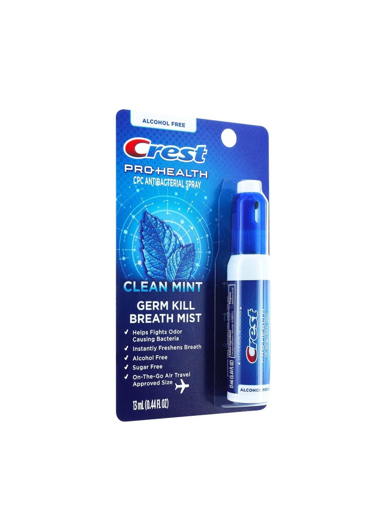 Crest Pro-Health | Portable Alcohol-Free CPC Mist with Clean Mint Flavor | Fights Odor-Causing Germs for Instant Fresh Breath - 1 Count (0.44oz) Breath Spray