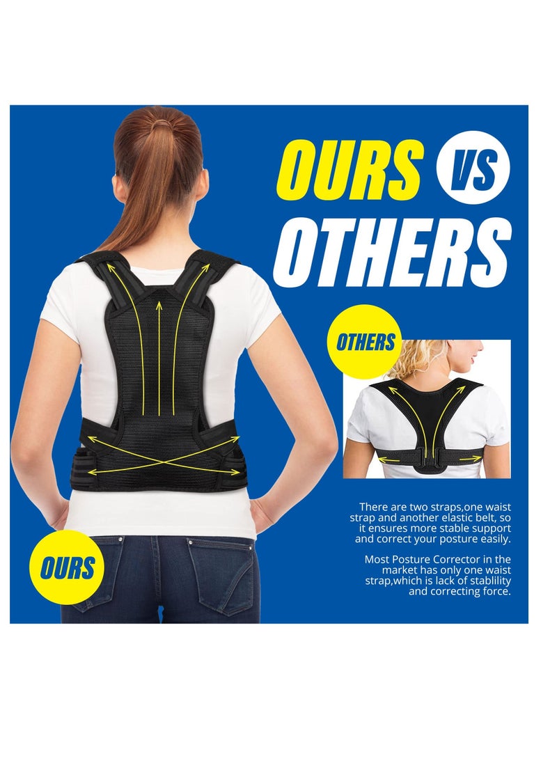 Posture Corrector, for Women and Men Back Straightener Posture Corrector Adjustable Size Back Brace for Posture Providing Pain Relief from Neck Shoulder and Upper Back (Large)