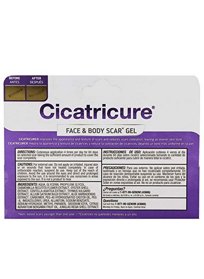 Face & Body Scar Gel, Reduces The Appearance Of Old & New Scars, Stretch Marks, Surgery, Injuries, Burns And Acne, 1 Ounce- Pack Of 2