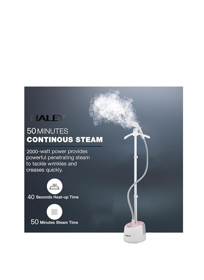 HALEY Garment Steamer 2000W, 2.2L Capacity, Heat Insulated Steam Hose,1-Year Warranty,HY-524 (2.2L)