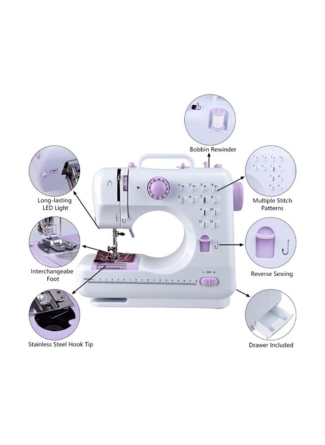 Portable Sewing Machine 984 White/Purple