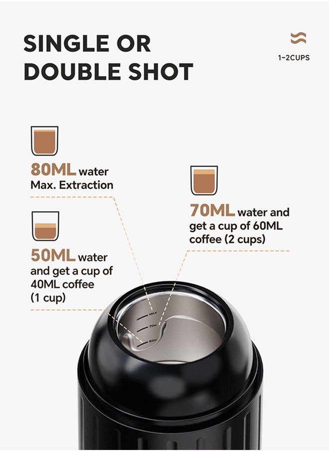 Portable Espresso Maker With Travel Bag 19Bar Wireless Coffee Machine Outdoor Hot Cold Espresso Machine For Coffee Gift Car Travel Camping Hiking Coffeeware Cafetera