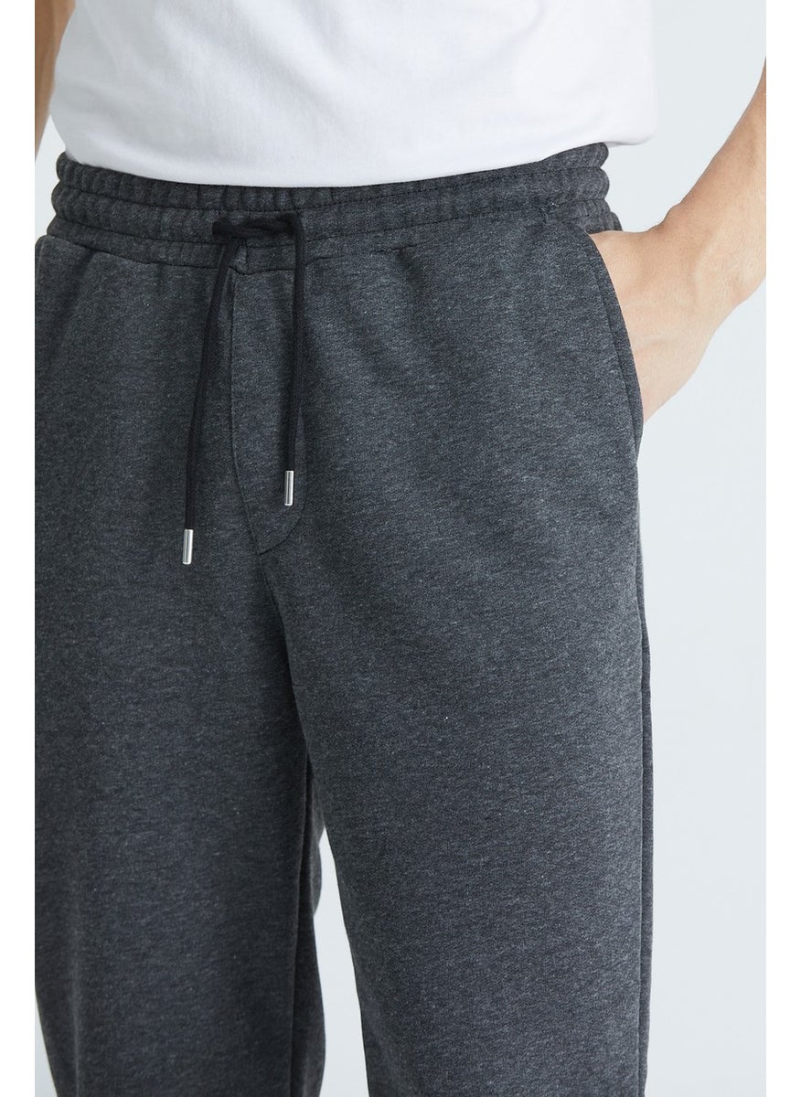 Men's Basic 3 Thread Regular Fit Ribbed Sweatpants