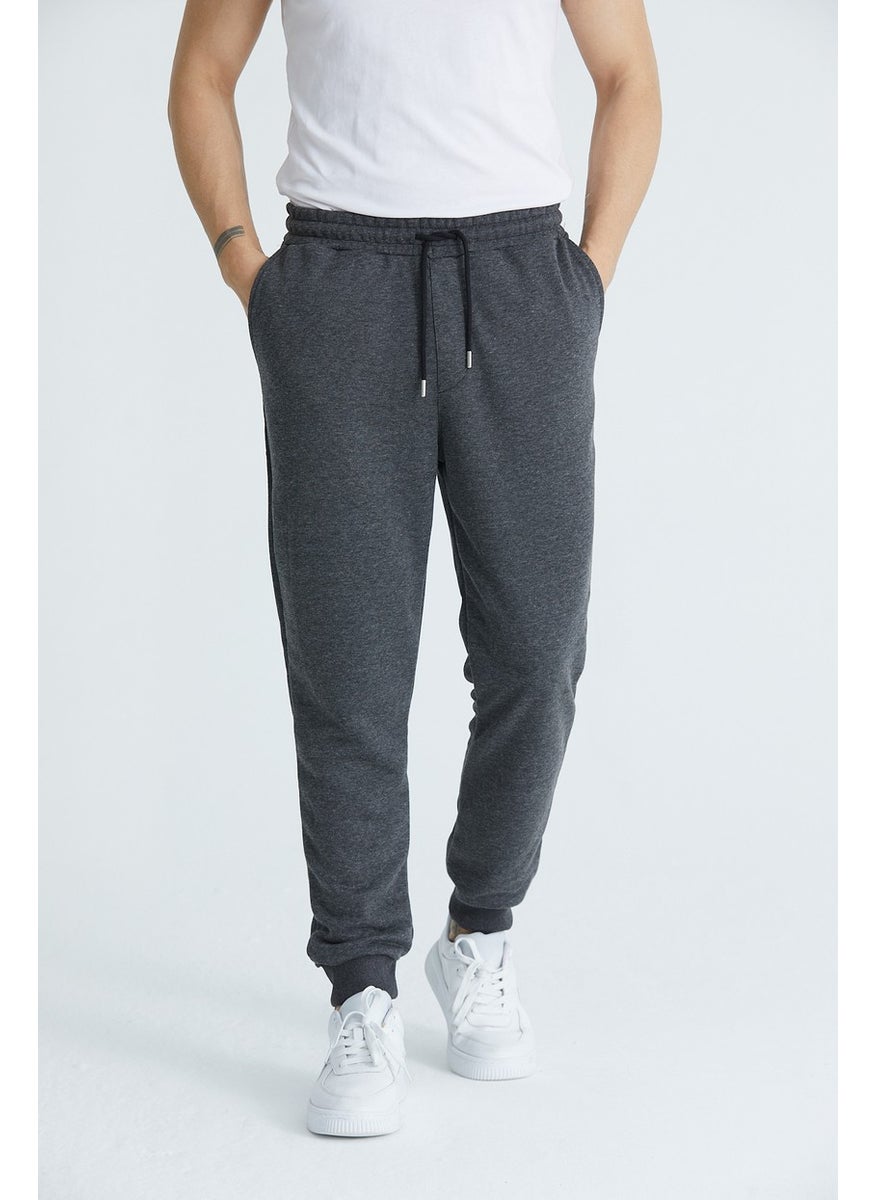 Men's Basic 3 Thread Regular Fit Ribbed Sweatpants