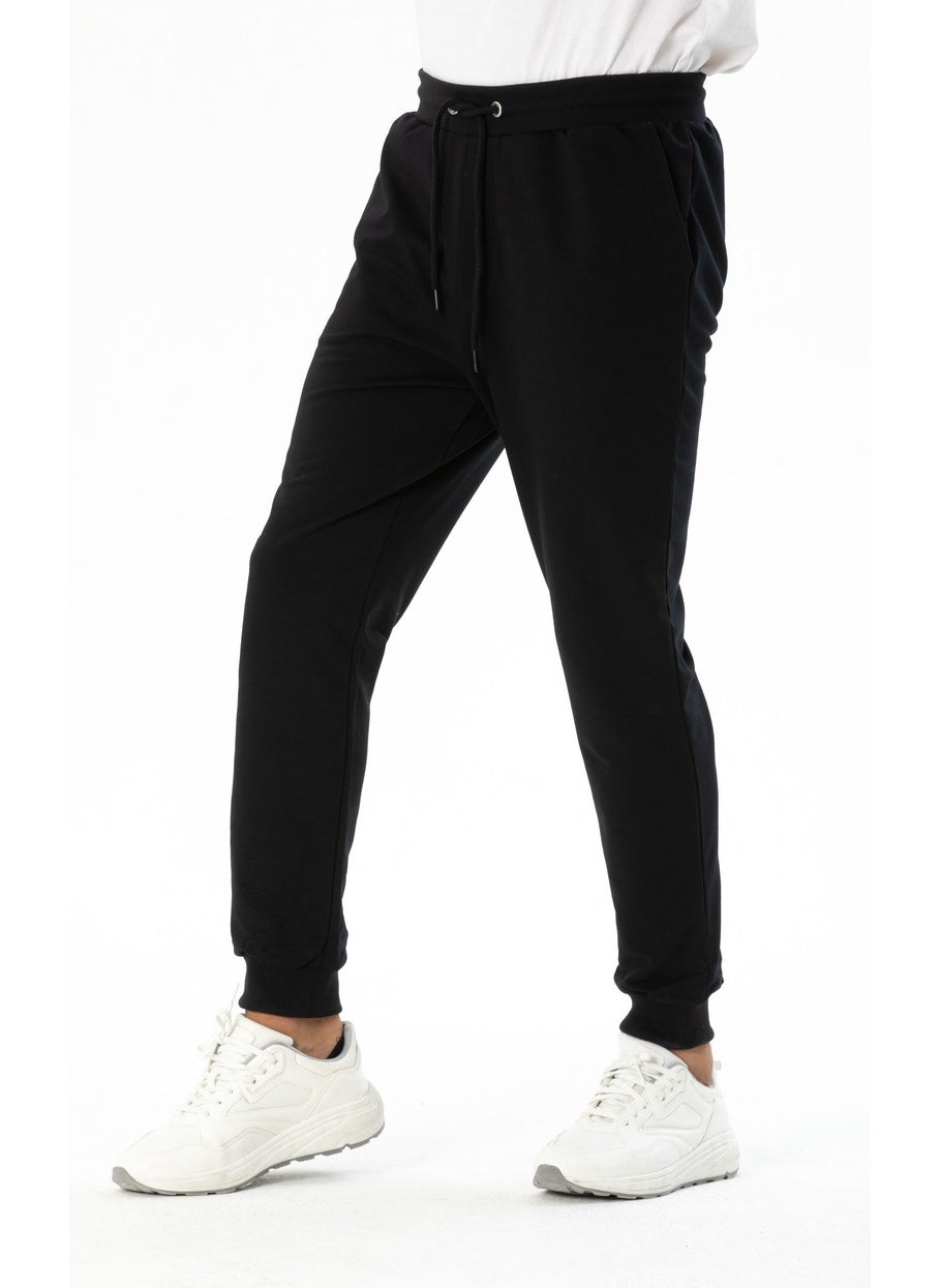 Men's Basic Regular Fit Ribbed Jogger Sweatpants