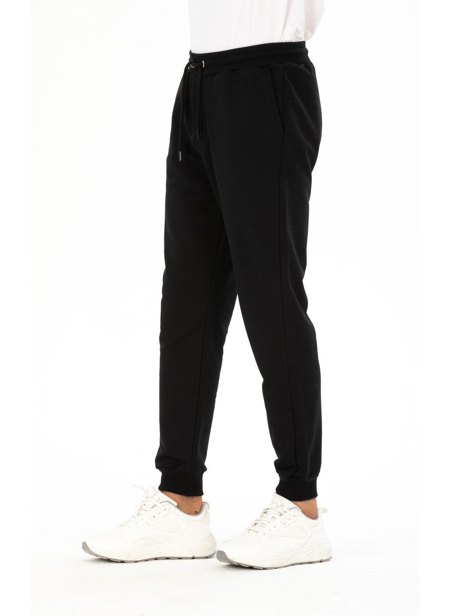 Men's Basic Regular Fit Ribbed Jogger Sweatpants