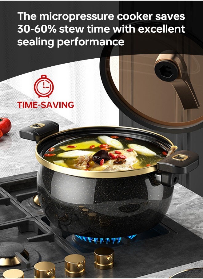 7L Enamel Micro Pressure Cooker Stock pot with Lid Soup Pot Multi-Function Cooking Pot Non Stick Kitchen Ceramic Pressure Pot For Induction Cooker Natural Gas