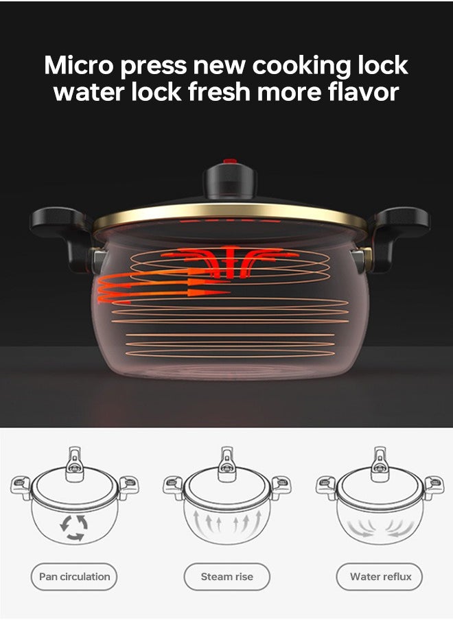 7L Enamel Micro Pressure Cooker Stock pot with Lid Soup Pot Multi-Function Cooking Pot Non Stick Kitchen Ceramic Pressure Pot For Induction Cooker Natural Gas